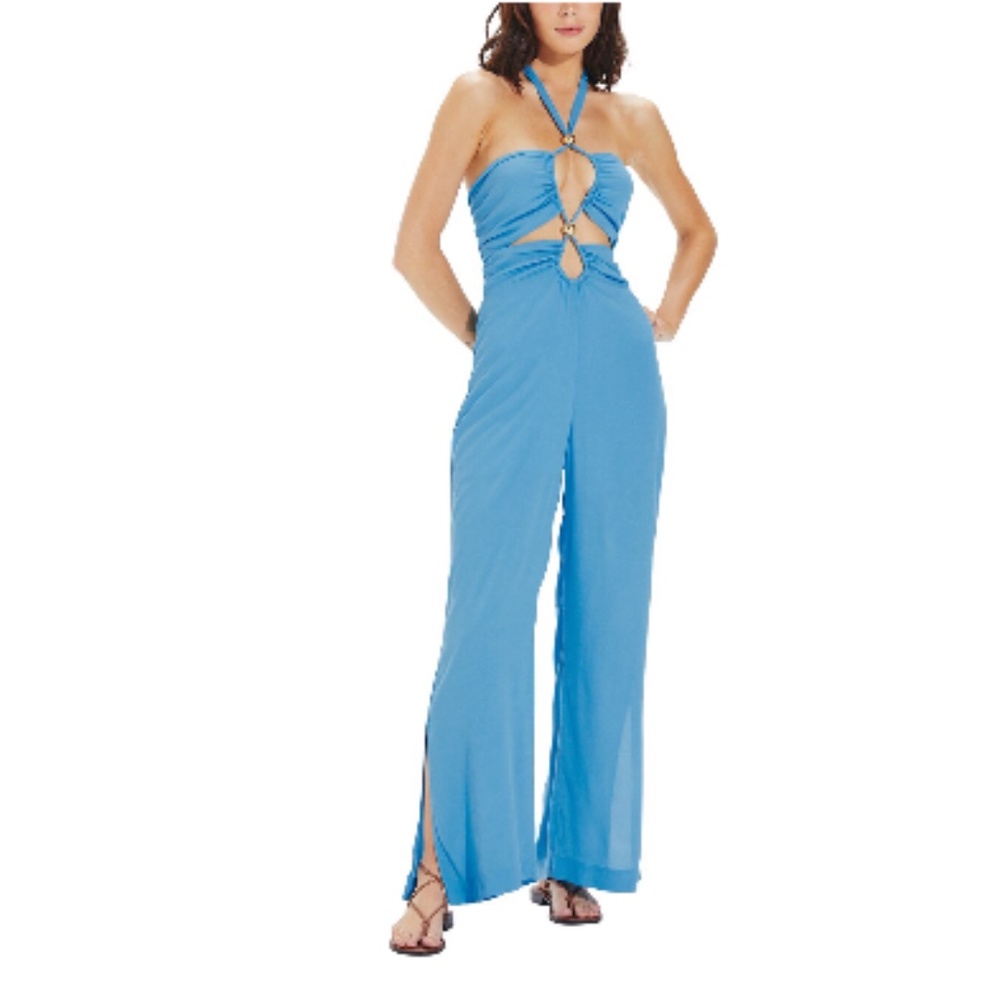 ViX Blue Halter Jumpsuit